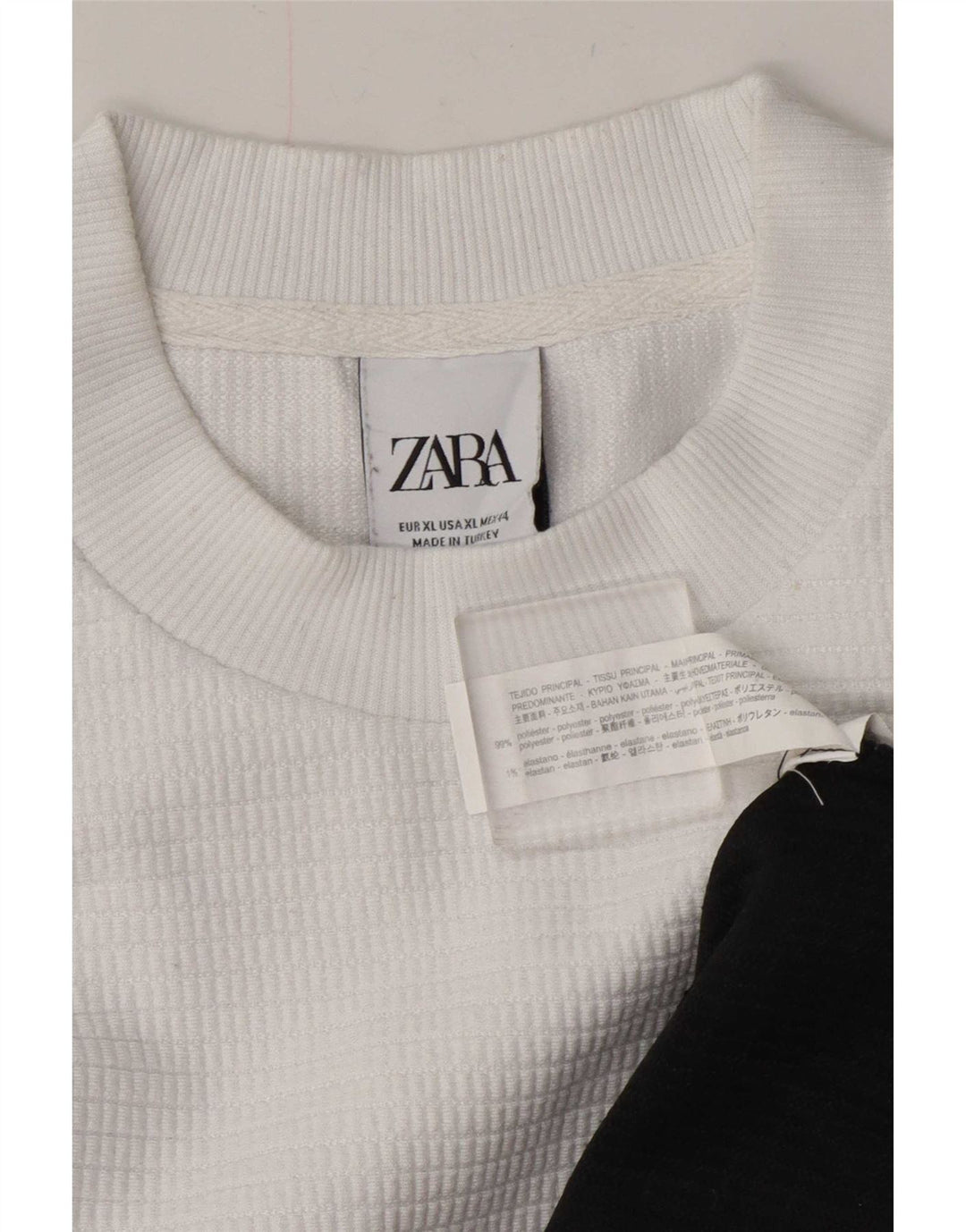 Zara Moletom Masculino Jumper XL Branco Colorblock Poliéster