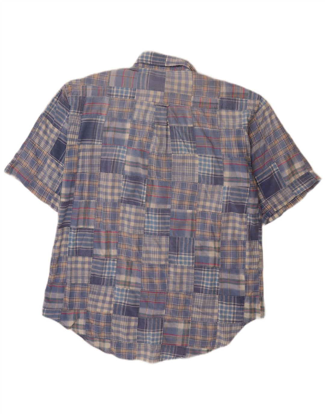 FILA Camisa masculina de manga curta grande azul patchwork algodão
