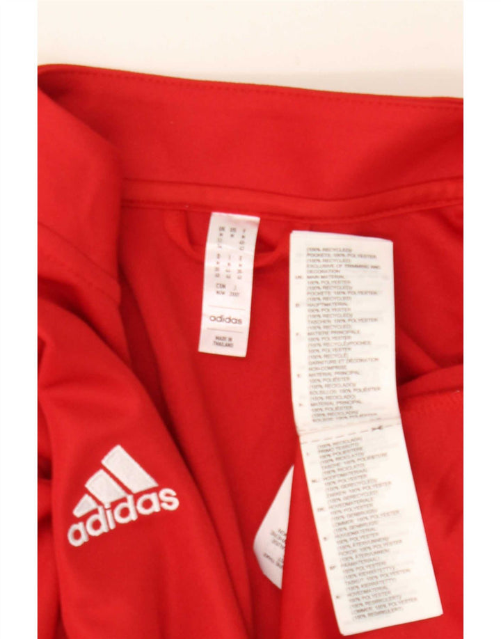Adidas Womens Aeroready Tracksuit Top Jacket UK 12/14 Medium Red Poliéster