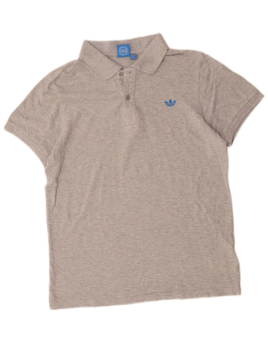 Camisa polo masculina adidas algodão manchado cinza médio