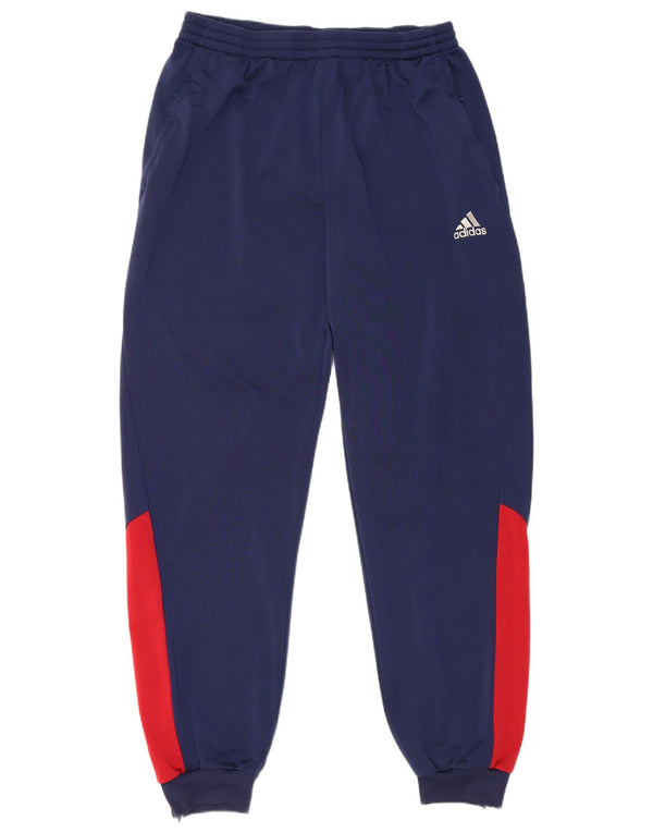 Calça de treino masculina Adidas Joggers UK 44/46 grande bloco colorido azul marinho