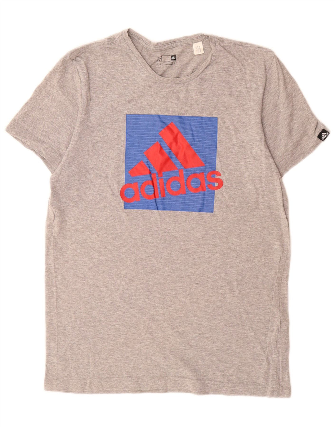 Camiseta masculina Adidas Graphic Top cinza médio algodão manchado