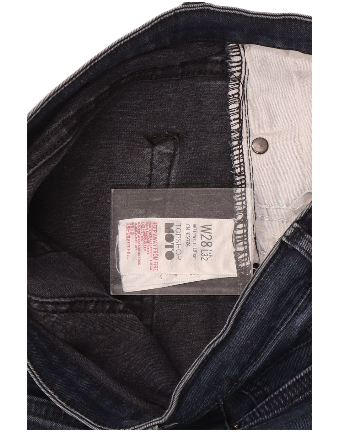Jeans skinny feminino Topshop W28 L28 azul marinho poliéster