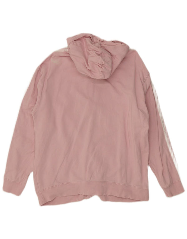 Adidas Womens Zip Hoodie Sweater UK 18 XL Pink Cotton