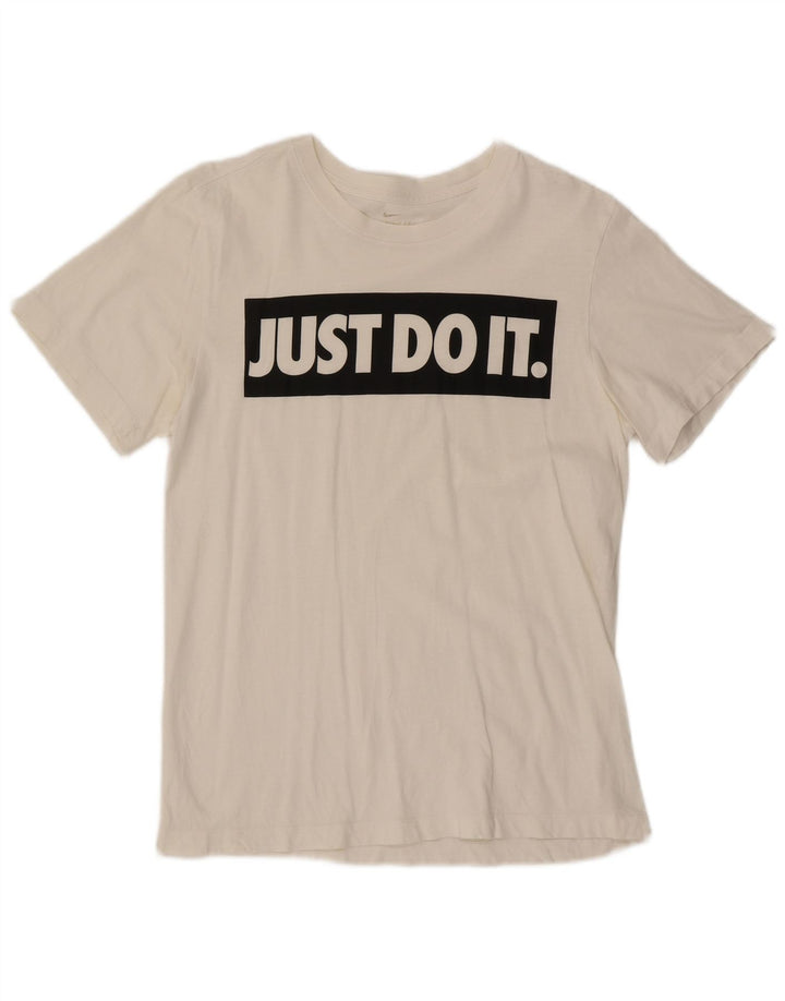Camiseta Nike masculina gráfica top pequeno algodão branco