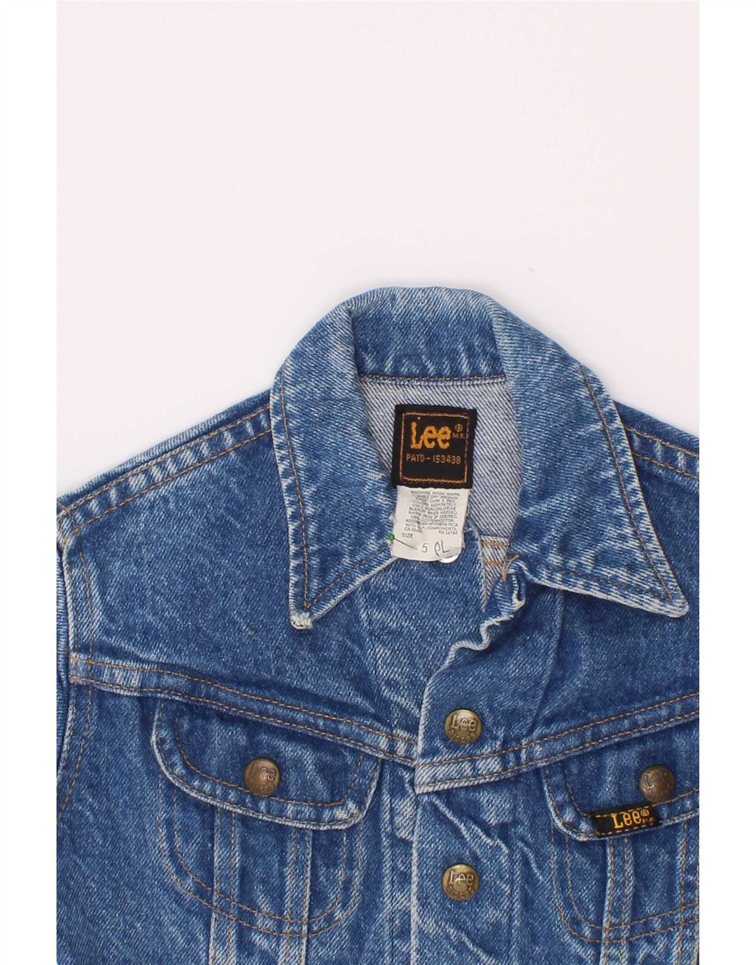 Jaqueta jeans Lee Girls 4-5 anos grande algodão azul