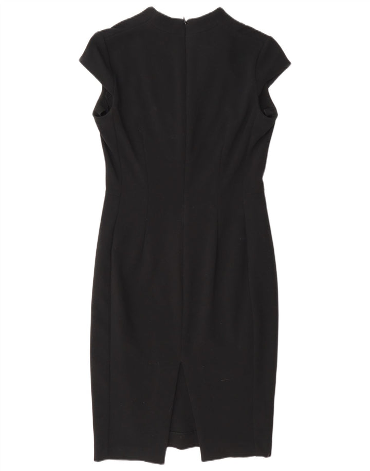 Próximo Vestido bainha feminino UK 8 pequeno poliéster preto