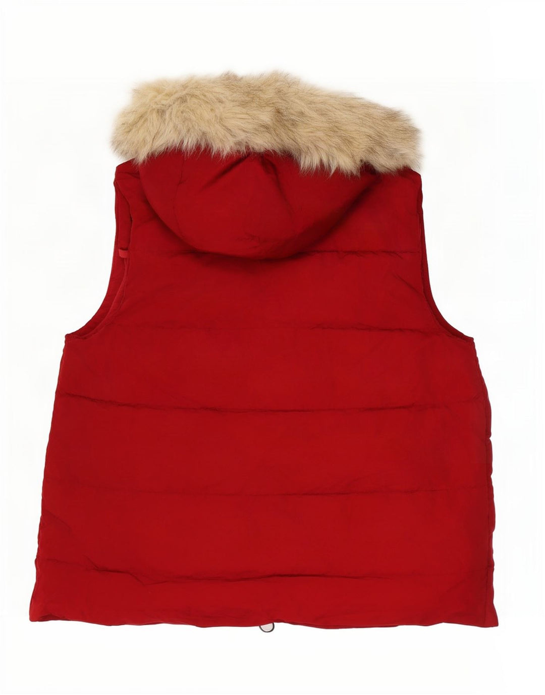 Colete acolchoado com capuz feminino Gap UK 14 poliéster vermelho médio