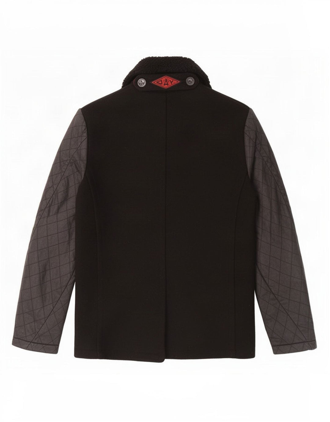 Superdry Mens Pea Coat Médio Lã Preta