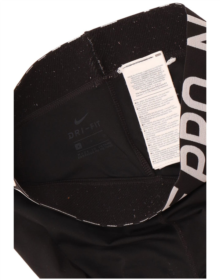 Leggings Nike Womens Dri Fit Graphic UK 8 Pequeno Poliéster Preto