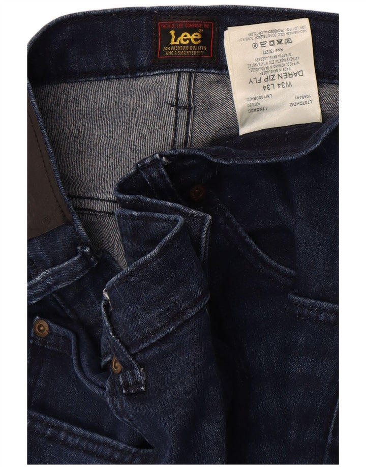Lee Mens Daren Zip Fly Slim Jeans W34 L34 Azul Algodão