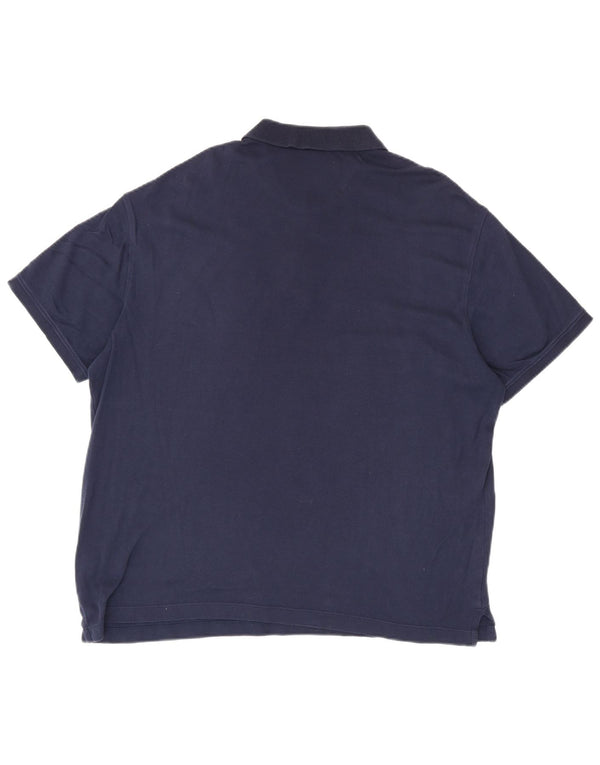 Camisa pólo masculina Van Heusen grande algodão azul marinho