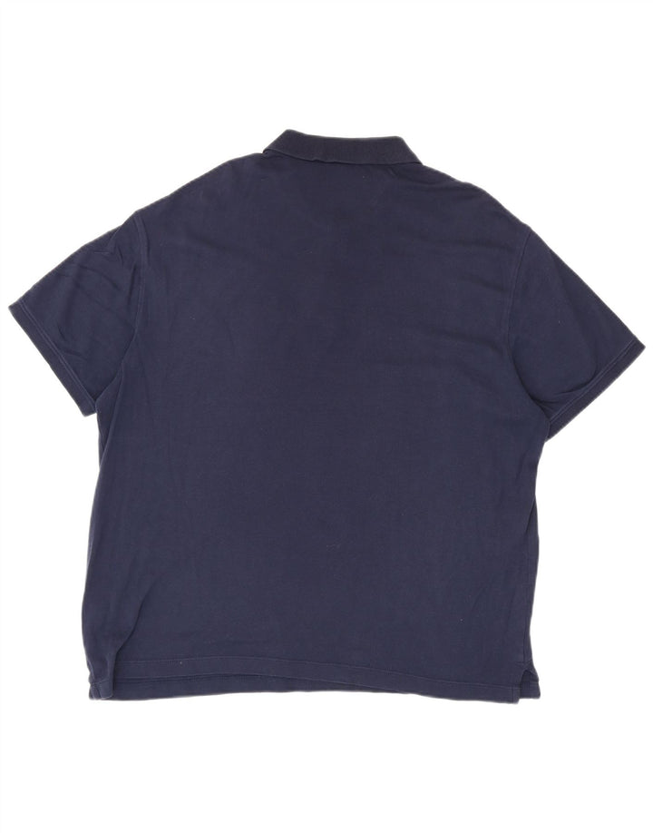 Camisa pólo masculina Van Heusen grande algodão azul marinho