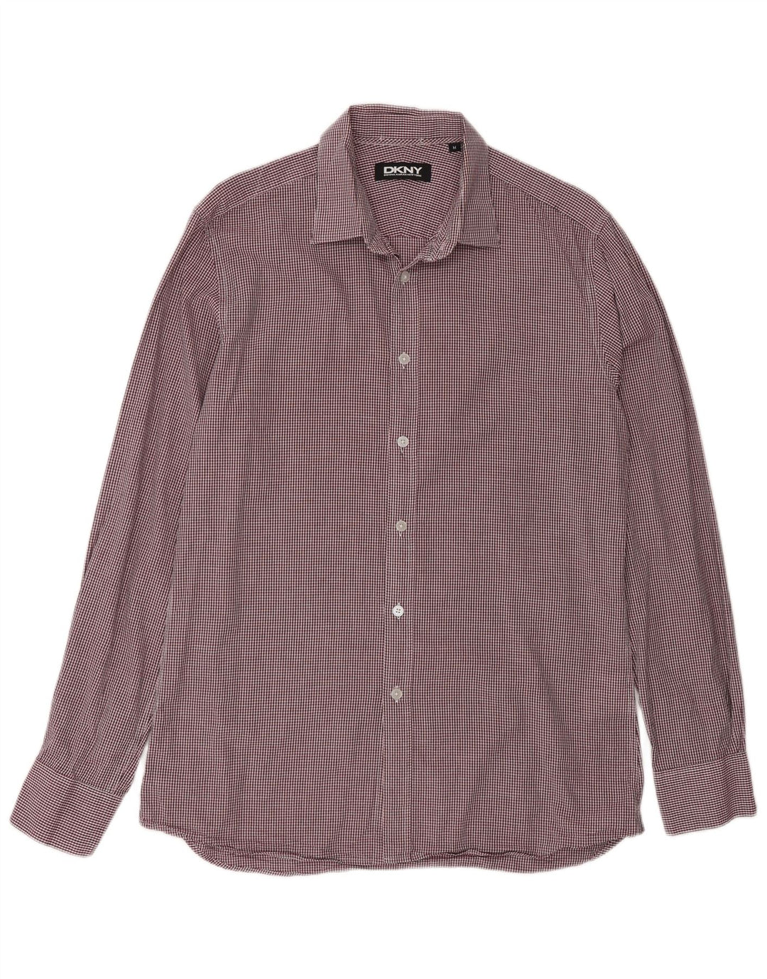 Camisa masculina Dkny média algodão guingão cor de vinho