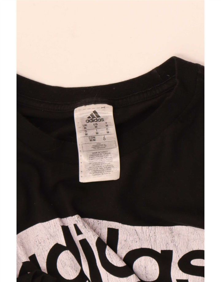 Adidas Mens Three Stripes Graphic Camiseta Top Médio Algodão Preto
