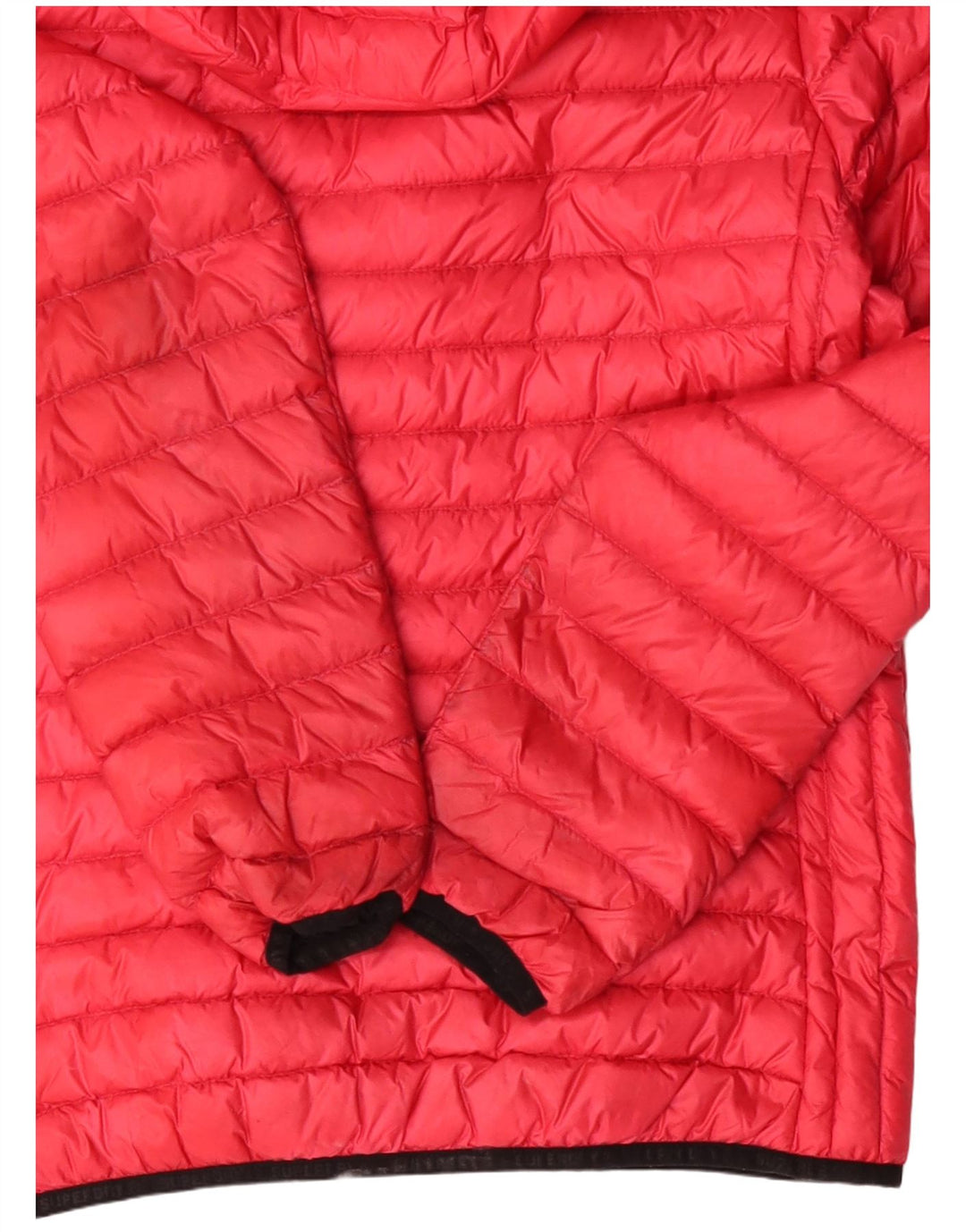 Jaqueta acolchoada com capuz feminina SUPERDRY UK 14 grande poliéster vermelho
