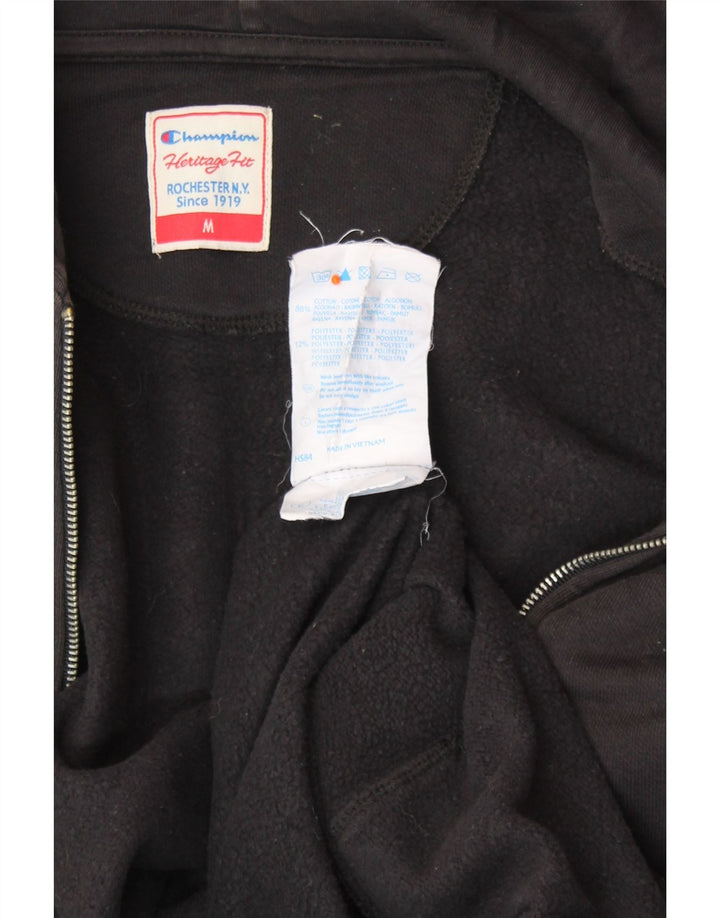 Suéter feminino CHAMPION Heritage Fit com capuz e zíper Reino Unido 14 algodão preto médio