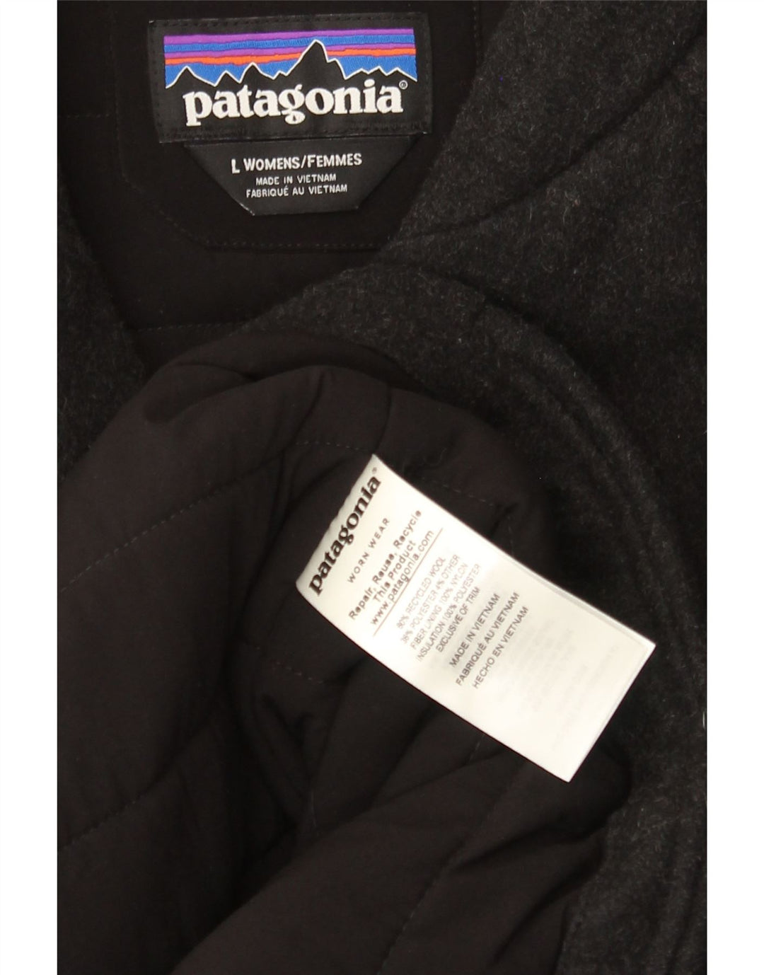 Sobretudo feminino Patagonia UK 16 grande lã cinza
