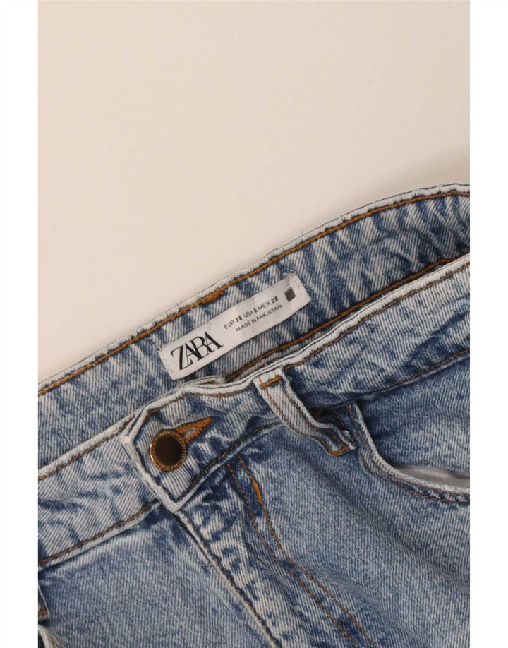 Zara Jeans Cônicos Femininos EU 38 Pequeno W28 L27 Azul