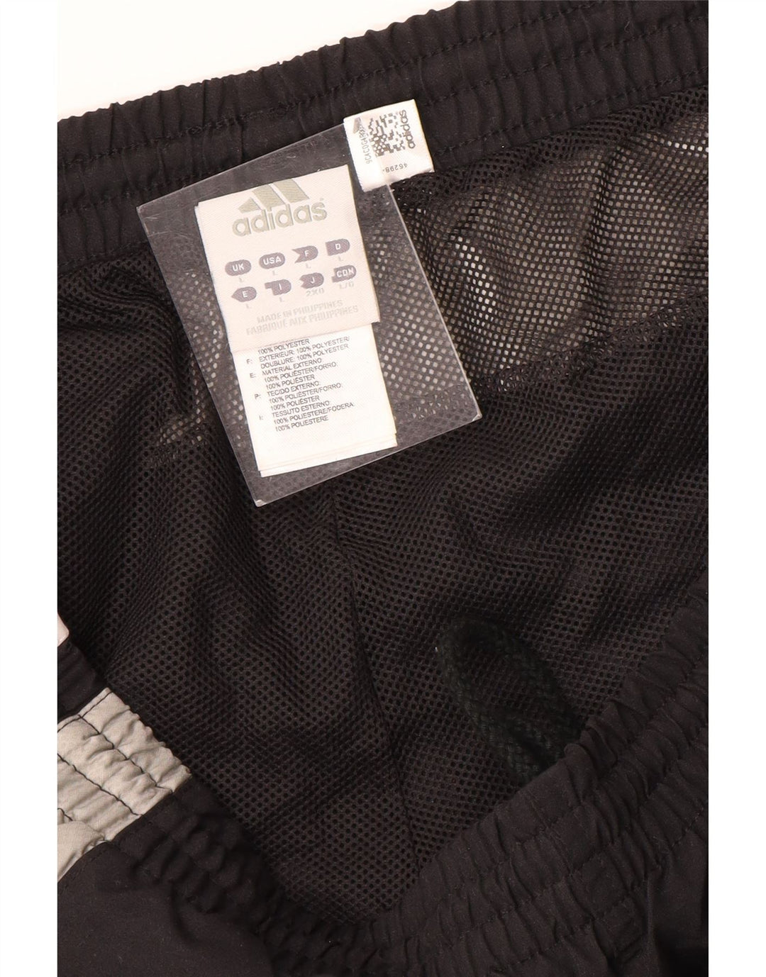 Calça de treino masculina Adidas grande poliéster colorblock preto