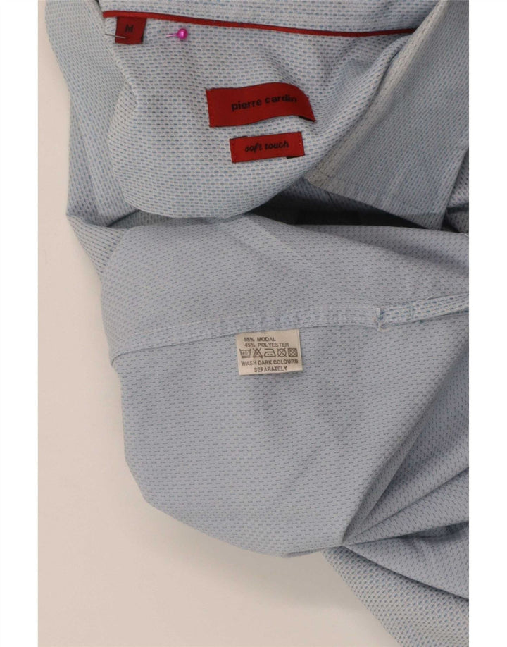 Pierre Cardin Camisa masculina de manga curta regular fit médio algodão azul