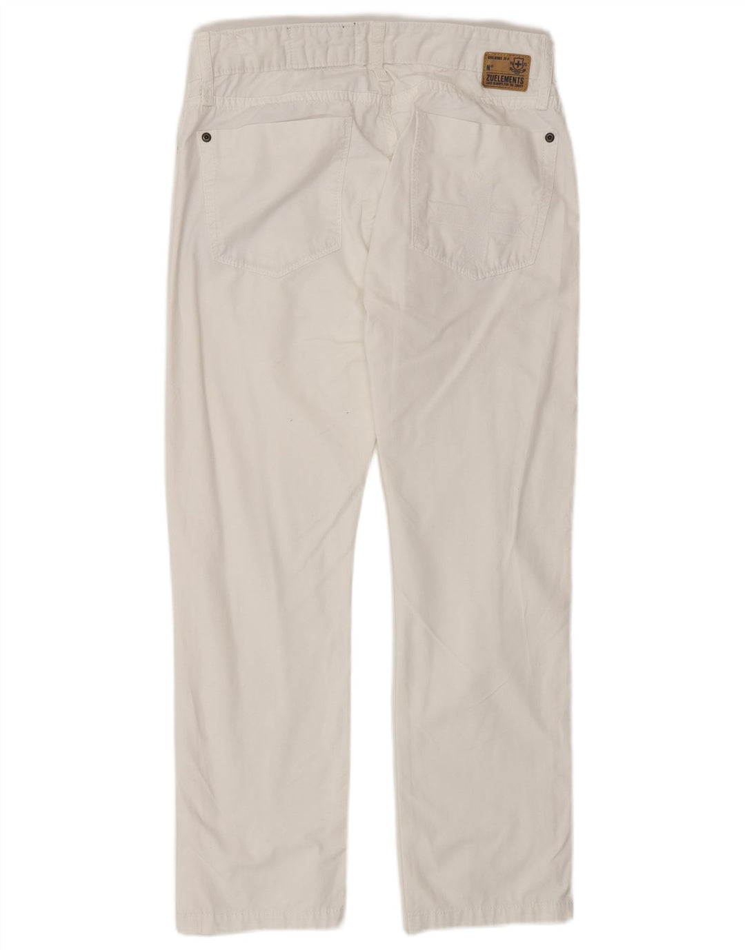Jeans Zu Elements feminino stretch reto W31 L27 algodão branco