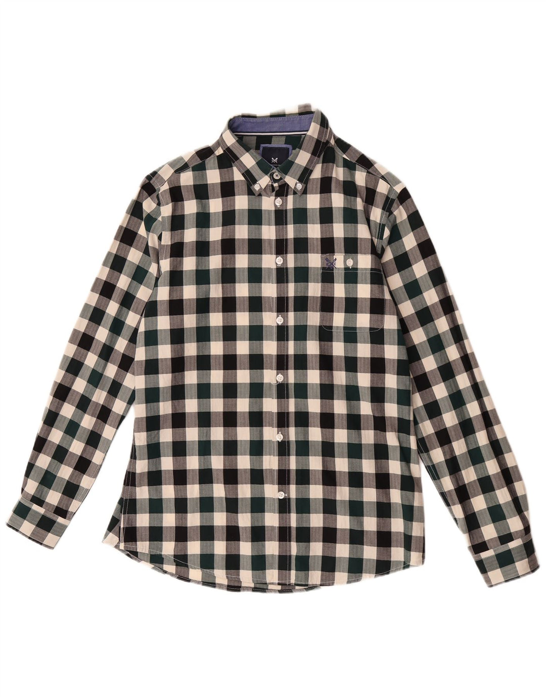 Camisa masculina slim fit da Crew Clothing, algodão guingão multicolorido médio