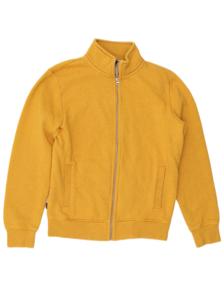 Superdry Mens Tracksuit Top Jacket Pequeno Algodão Amarelo