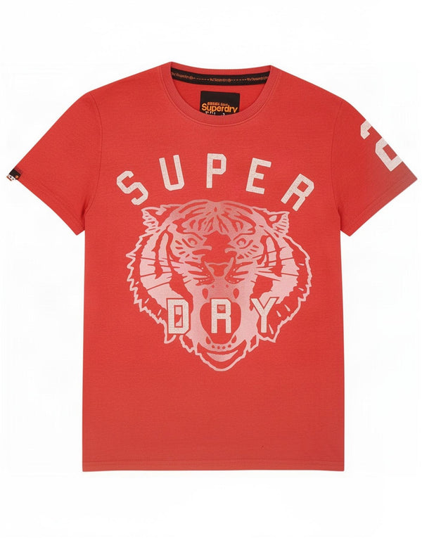 Superdry Mens Graphic T-Shirt Top Médio Algodão Vermelho