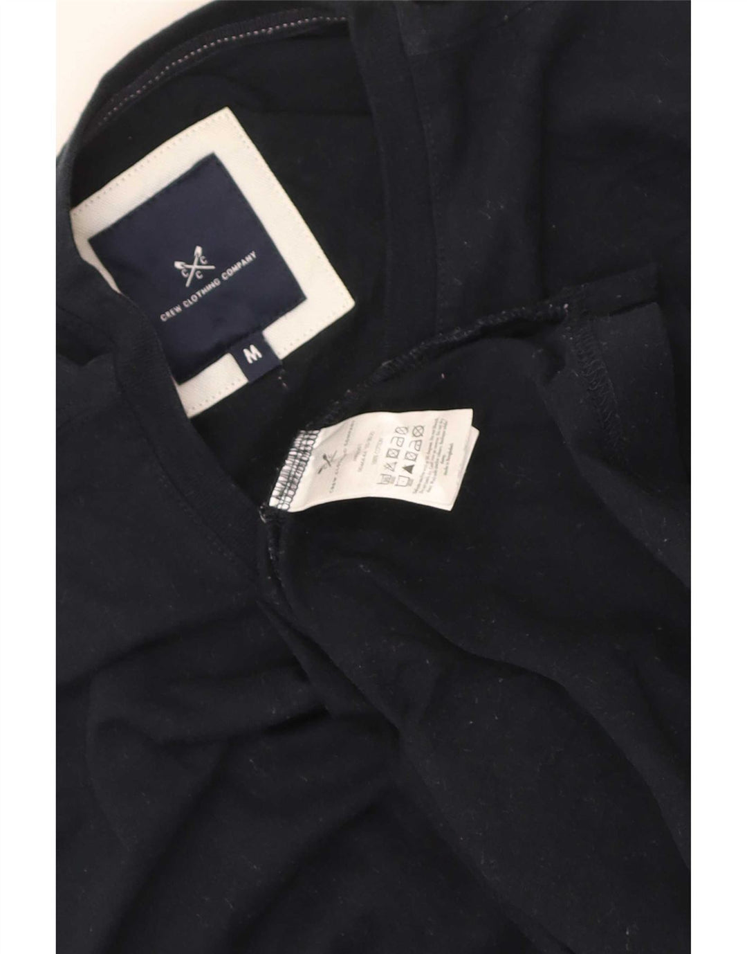 Camiseta masculina Crew Clothing Top médio algodão azul marinho