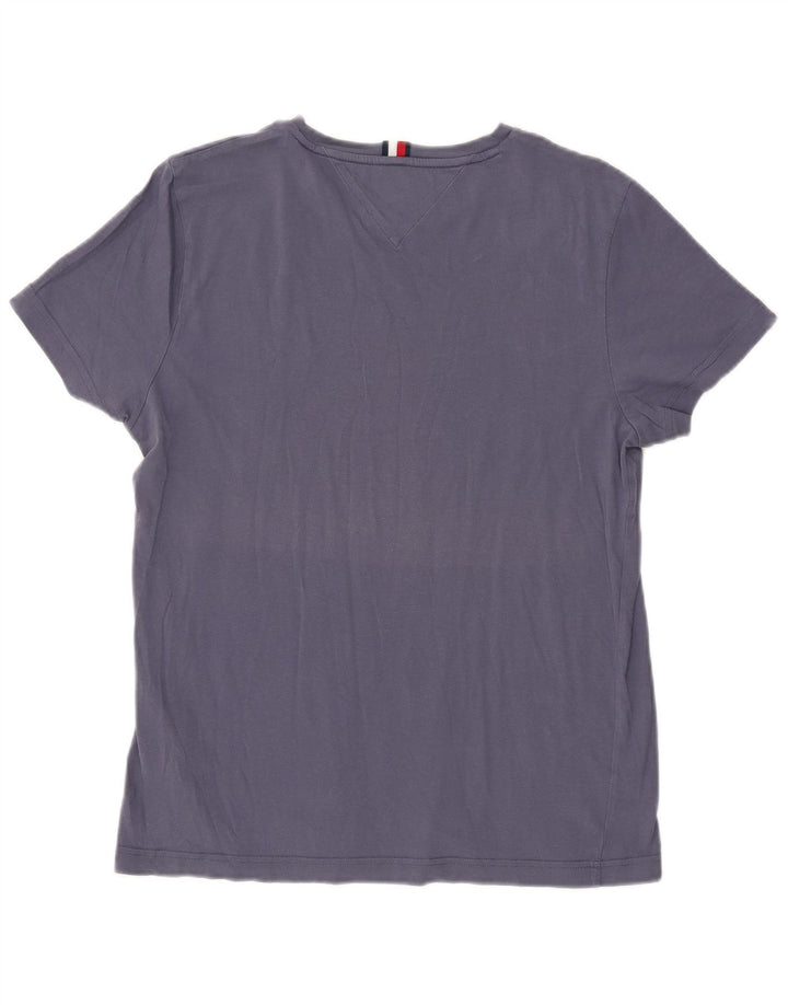 Tommy Hilfiger Camiseta masculina gráfica Top médio algodão azul marinho