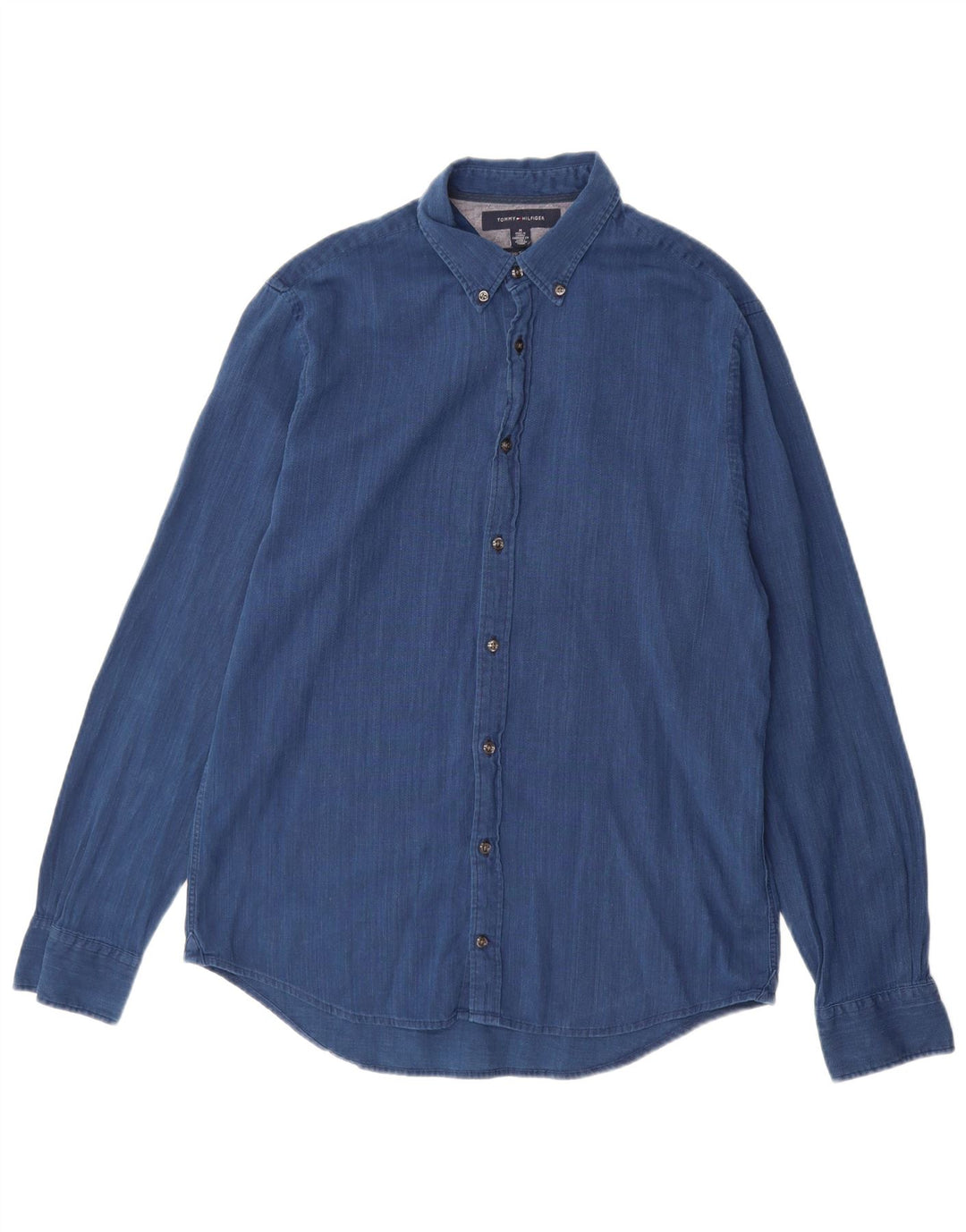 Camisa masculina TOMMY HILFIGER New York Fit algodão azul médio