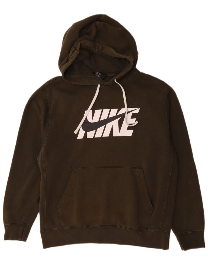 Nike Mens Graphic Hoodie Jumper Médio Algodão Cáqui