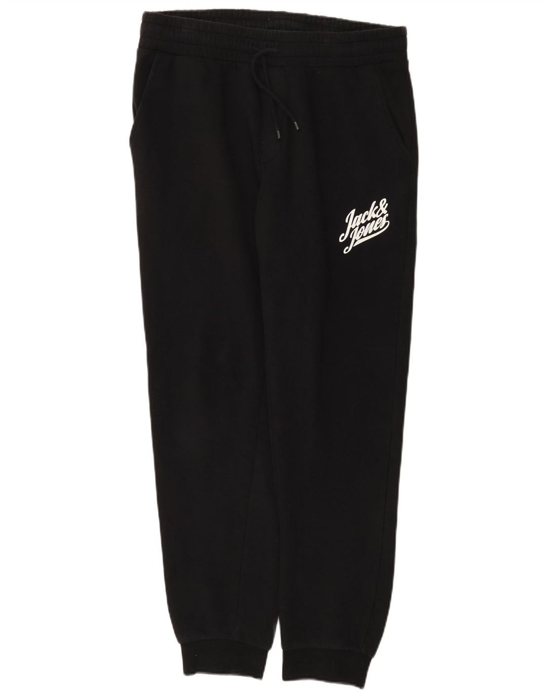 Calça de treino masculina Jack & Jones com estampa gráfica de algodão preto médio