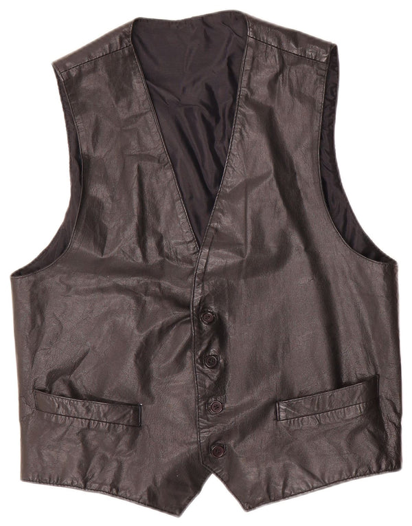 Colete de couro masculino Conbipel IT 52 grande preto