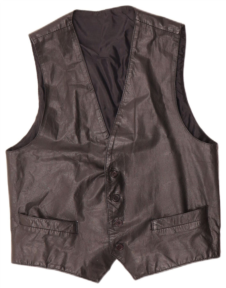 Colete de couro masculino Conbipel IT 52 grande preto