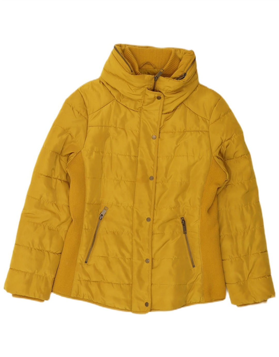 Jaqueta acolchoada feminina LAURA ASHLEY UK 12 poliéster amarelo médio
