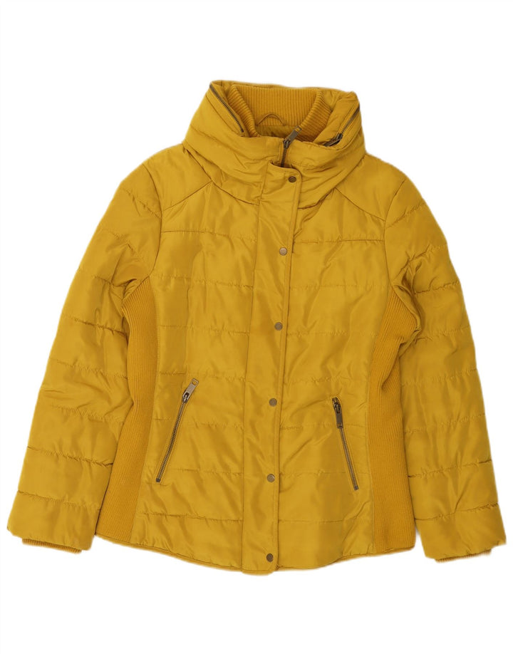 Jaqueta acolchoada feminina LAURA ASHLEY UK 12 poliéster amarelo médio