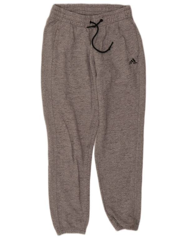 Calças de treino femininas Adidas Joggers UK 8/10 pequeno algodão cinza