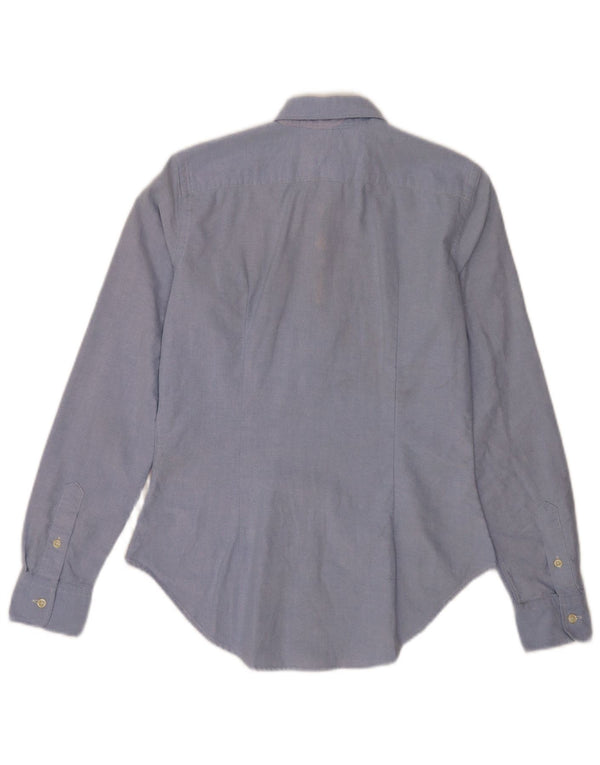 Camisa skinny feminina Ralph Lauren EUA 4 shopping azul algodão