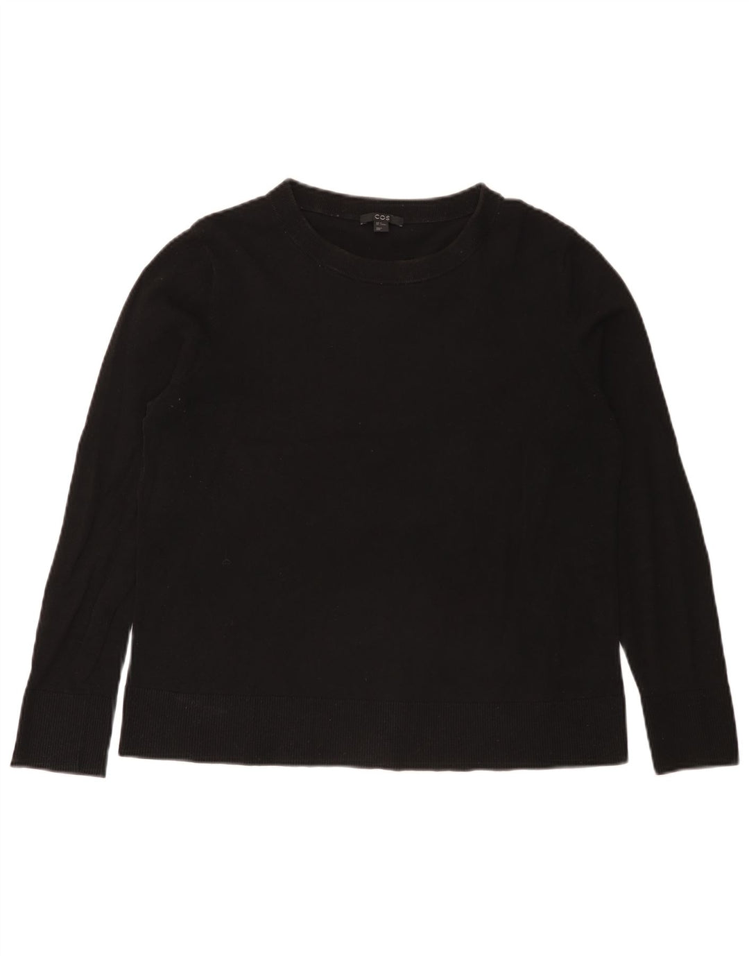 Suéter feminino Cos com gola canoa UK 14 algodão preto médio