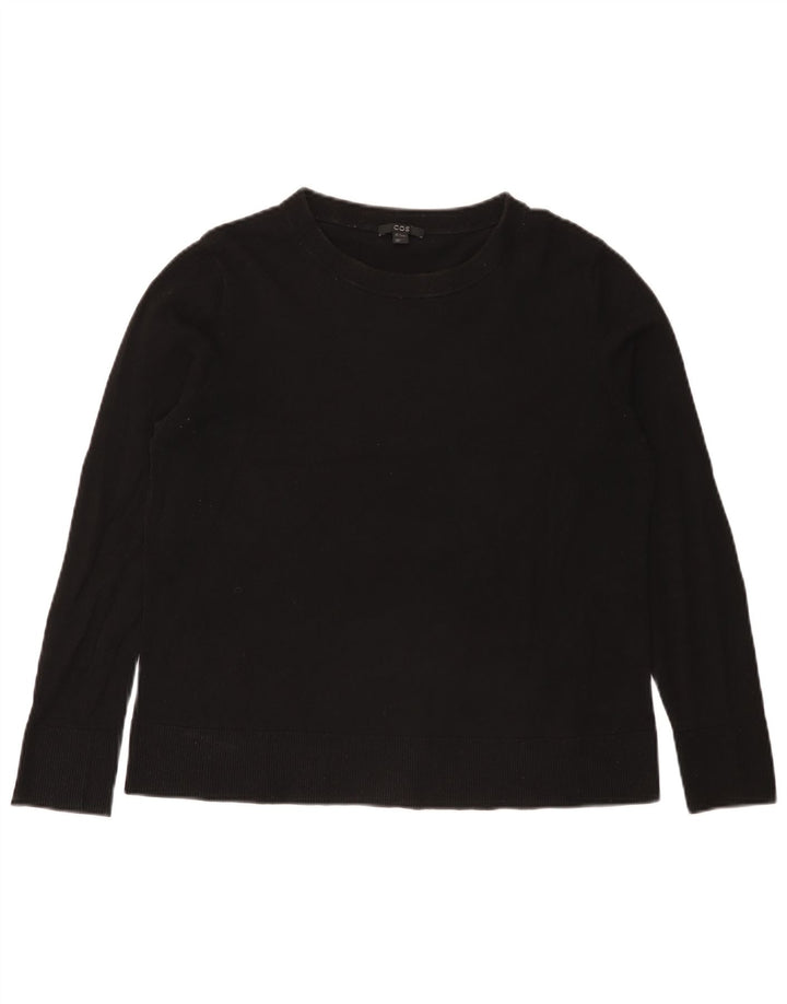 Suéter feminino Cos com gola canoa UK 14 algodão preto médio