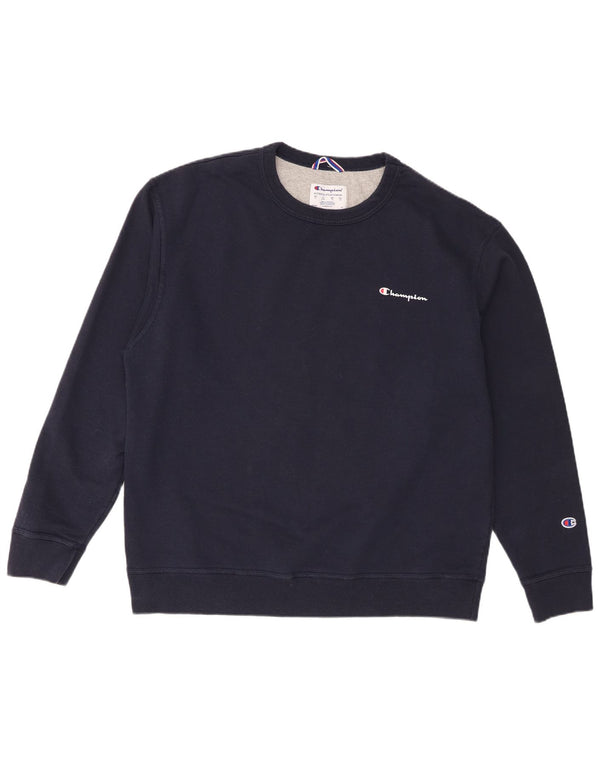 Champion moletom masculino jumper XL azul marinho algodão