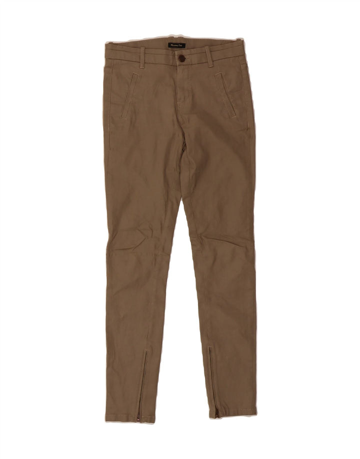 MASSIMO DUTTI Womens Skinny Chino Trousers US 4 XS W26 L28 Brown Cotton Vintage Massimo Dutti and Second-Hand Massimo Dutti from Messina Hembry 