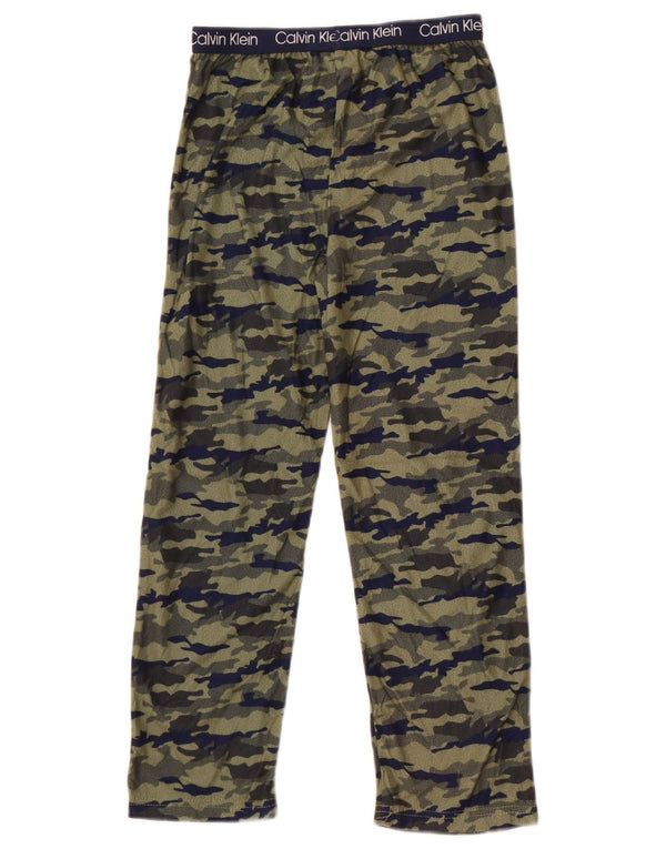 Calvin Klein Calça de treino para meninos 7-8 anos médio verde camuflagem