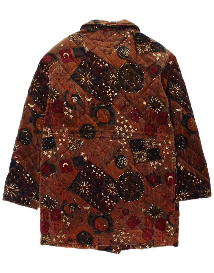 Yves Saint Laurent Casaco corta-vento feminino com padrão abstrato Reino Unido 16 Grande Bro