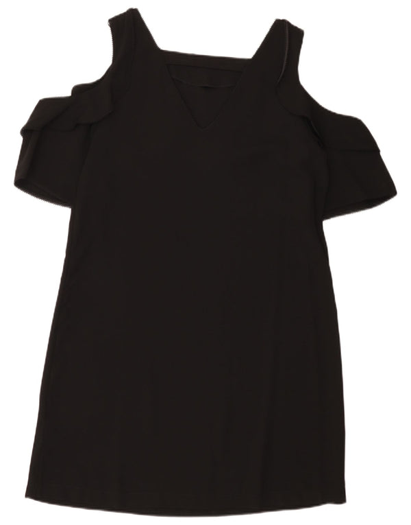 Próximo Vestido feminino sem ombro UK 12 poliéster preto médio