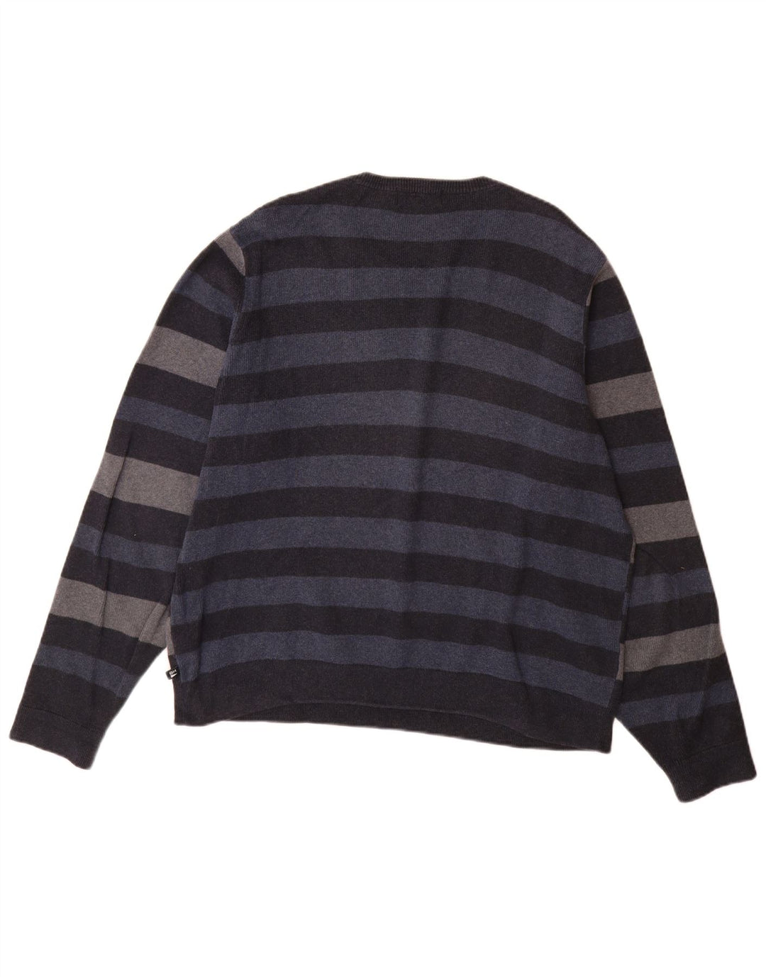 Suéter masculino Marks & Spencer com gola redonda listrado azul marinho médio