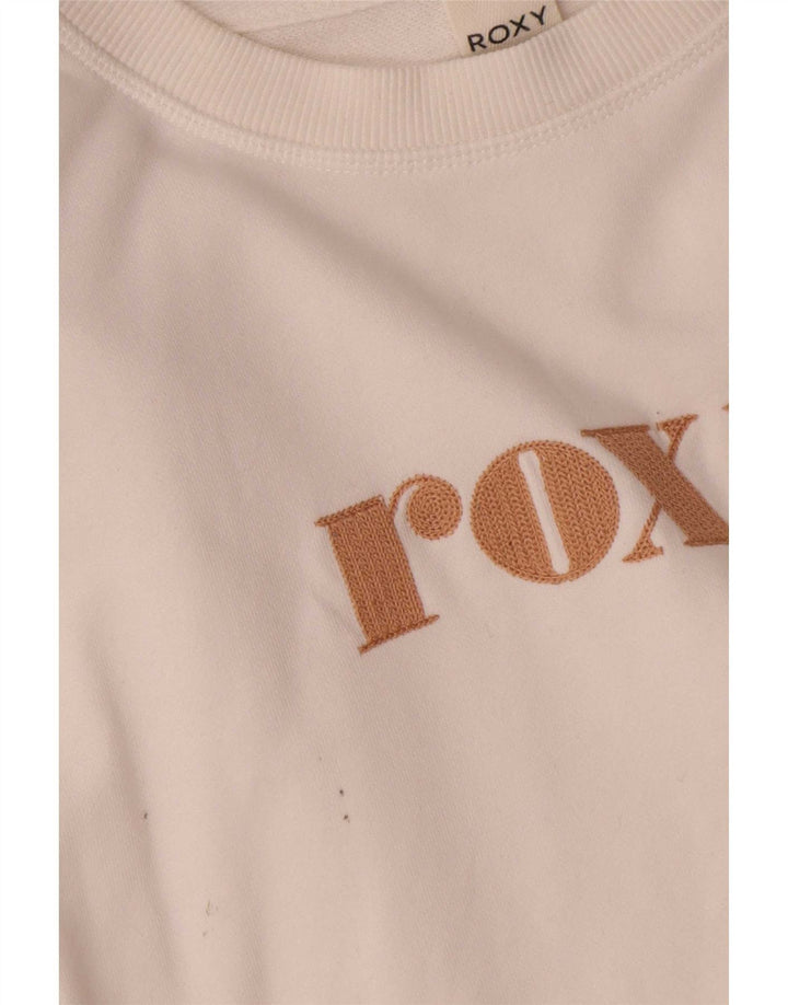Suéter feminino Roxy com estampa oversized cropped Reino Unido 10 pequeno branco