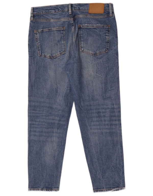 Zara Jeans femininos desgastados slim EU 40 médio W30 L26 azul